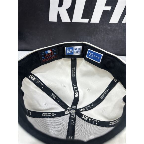 New Era Fitted 59 Fifty Nine Boston Red Sox Off White Baseball Hat Cap 7 3/8 - Picture 7 of 8